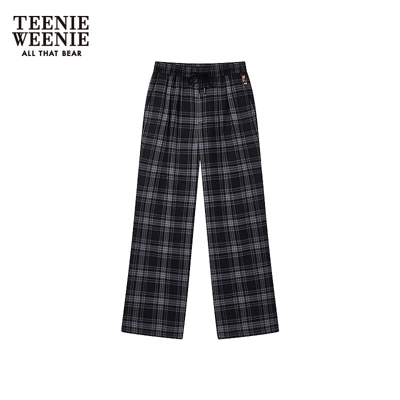 Teenie Weenie Women's Plaid Straight-Leg Casual Pants