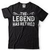 Retirement T Shirt Grandfather Grandmother Gift The Legend Has Retired Vintage Washed Designer Clothes Versatile Graphic