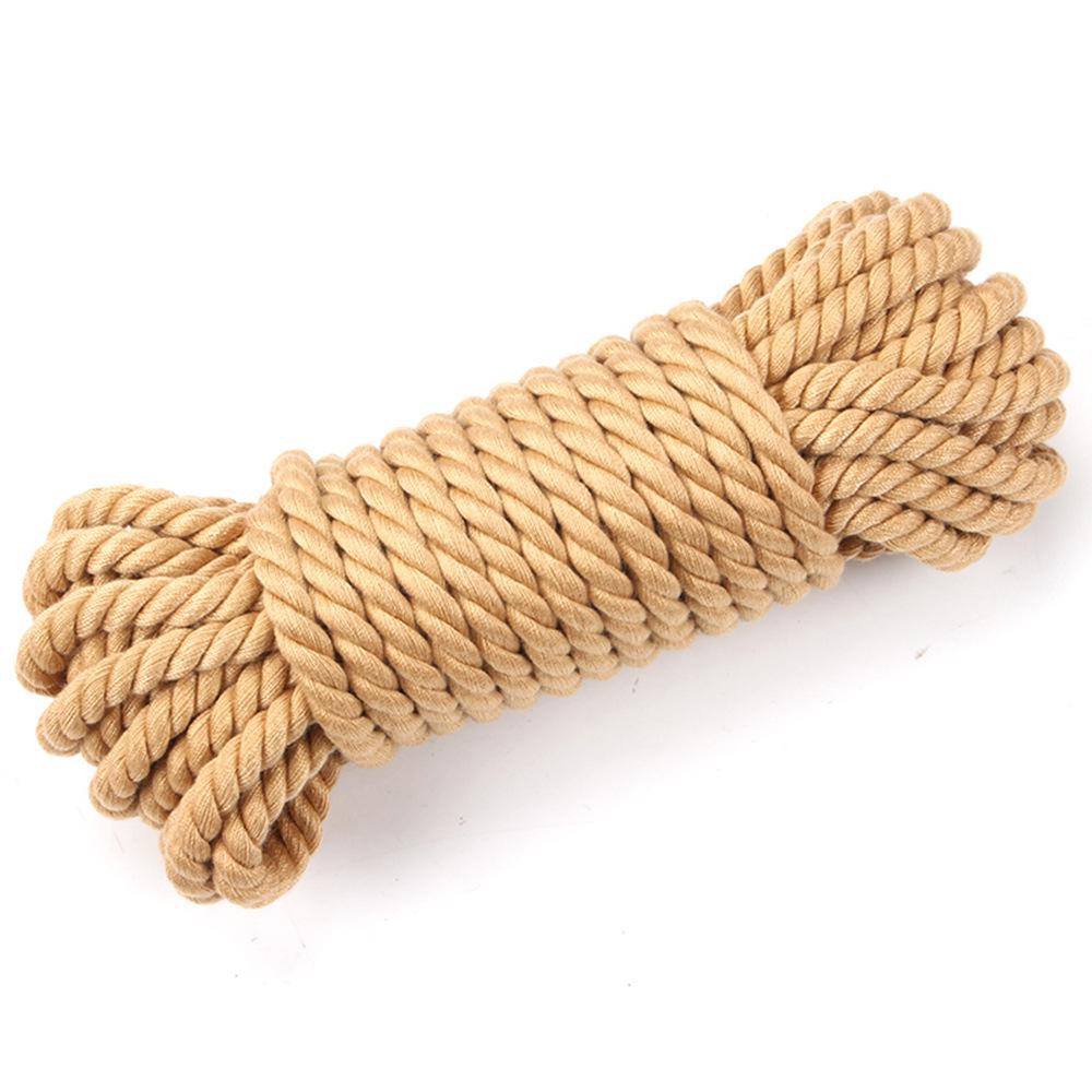 10m Hemp Rope with Metal Ends for Full-Body Restraint and Adult Bondage.