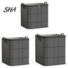 College Move In Supplies 3PCS Foldable Quilt Storage Bins with Reinforced Handles, Large Capacity Non-woven Fabric Packing Bags for Moving Organizers,
