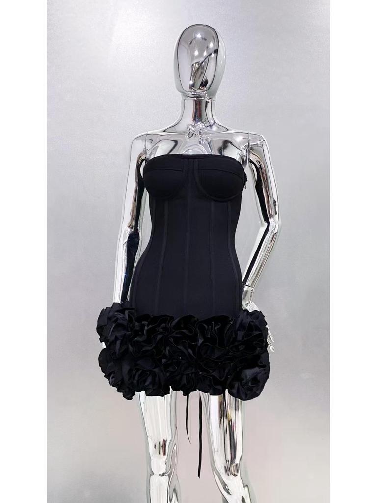 Spring/Summer Off-the-Shoulder Lace-Up Floral Mini Dress