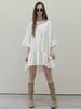 Avang Ethnic Shirring Strap Dress - Cream