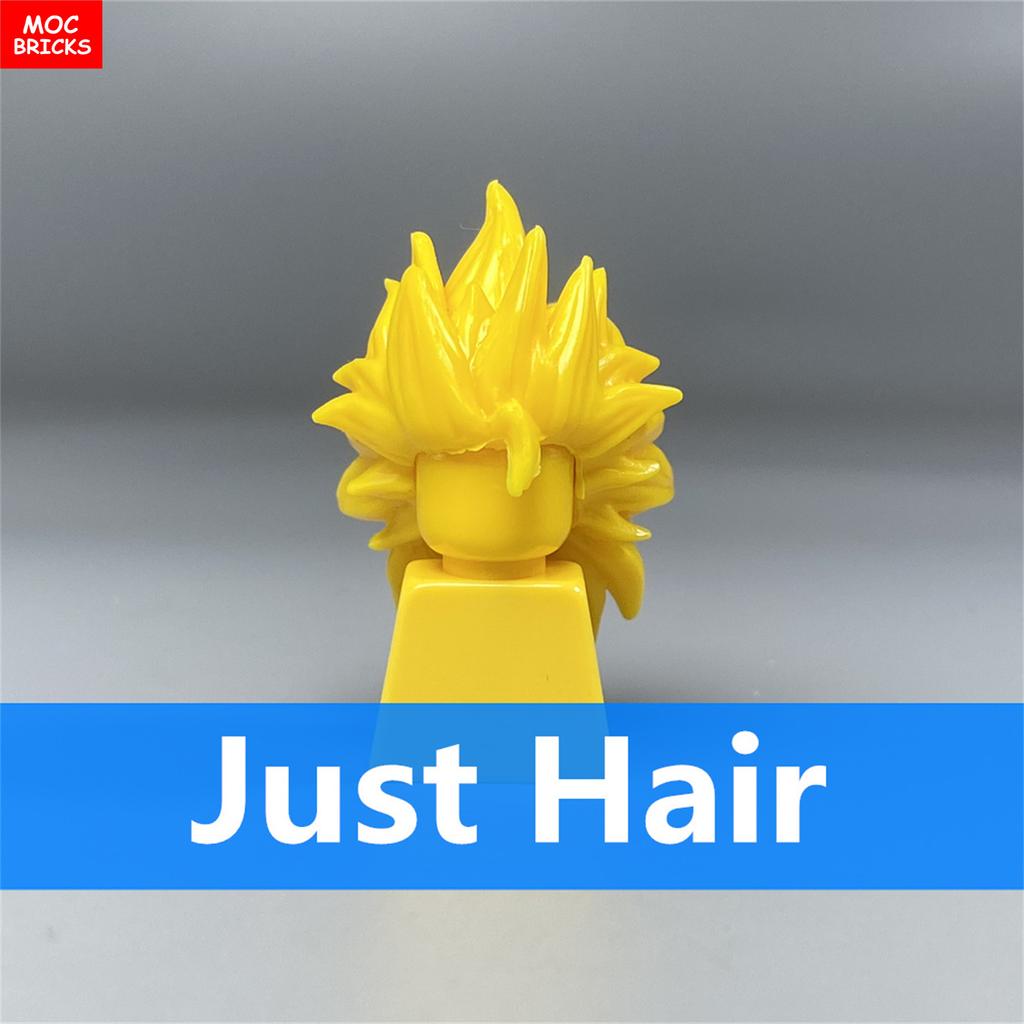 Non-Toxic 10Pcs Moc Bricks Female Male Children Mustache Grandpa Hairs Helmet Action Figure Assembled Building Blocks Plastic Toys