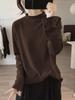Korean Style High Neck Velvet Long Sleeve T-shirt for Women - Warm, Stylish Autumn/Winter Base Layer