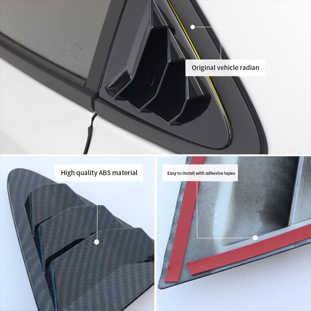 For Toyota Corolla     2024 Rear Side Quarter Window Louver Decorate Cover Rear Air Vent Window Louvers Blinds Covers Auto Accessories (Carbon Fiber