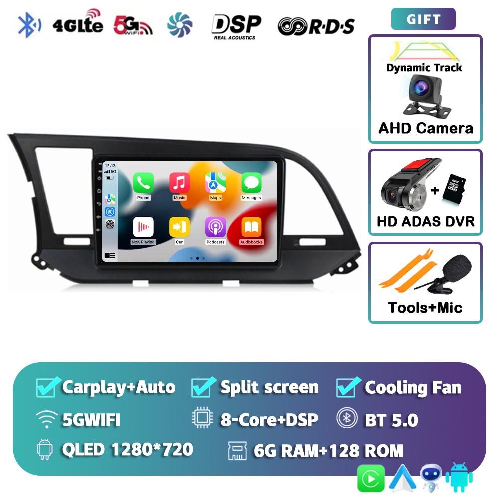 Android 14 Carplay Auto For Hyundai Elantra 6 2015 2016 2017 2018 Car Radio DPS GPS Navigaion Multimidia Video Player 360 Camera