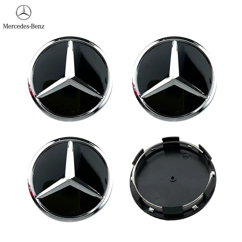 Car Sticker 4pcs 60mm Black Silver Car Wheel Cap Badge Logo Cover For Mercedes Benz W176 W177 W204 W205 W212 W213 W206 X156 X253