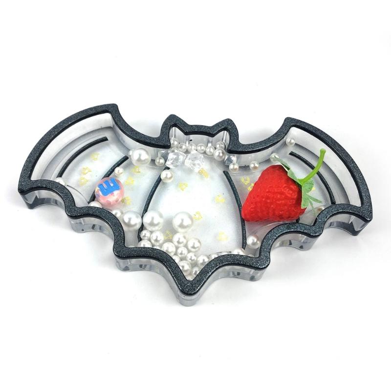 Fruit Wine Cup Tray Mold Halloween Pumpkin Bat Silicone Epoxy Resin Coaster Mold Used To Make Agate Pieces Coasters