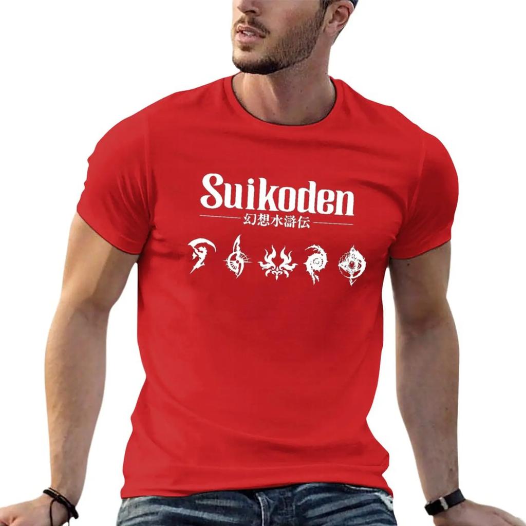 Suikoden mit Runen T-Shirt Kurzarm-T-Shirt schnelltrocknendes T-Shirt Ästhetische Kleidung T-Shirts Männer