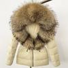 OFTBUY Winter Jacket Women's Real Raccoon Fox Fur White Duck Down Coat Thick Warm