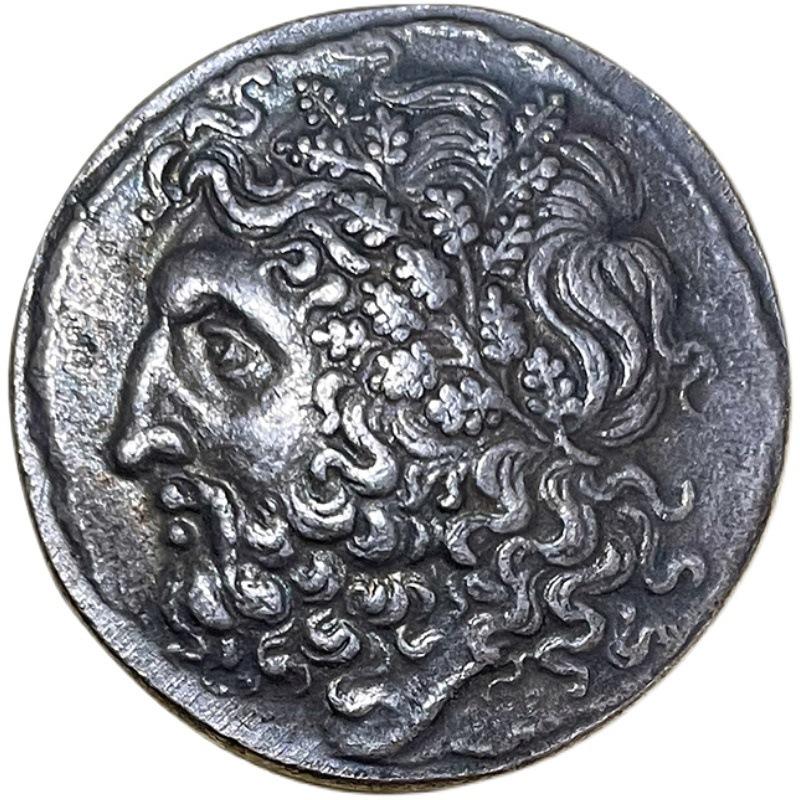Griechische Silbermünze „Krone Zeus“, Retro-Metallmünze, antikes Kunsthandwerk, Sternzeichen Schütze, Antik, Weihnachtsgeschenk, kleines Geschenk für den Nikolausstiefel