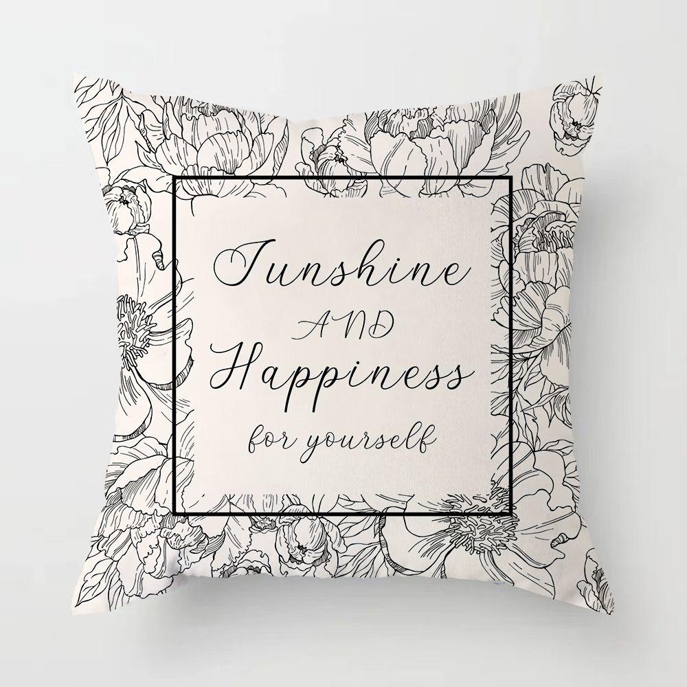 American Retro Light Luxury Pillow Black and White Sofa Living Room Pillow Cushion Dormitory Bedroom Bedside Pillow Removable and Washable