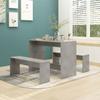 Day and Night - Day and Night Dining Set 3 Pieces Concrete Gray Plywood