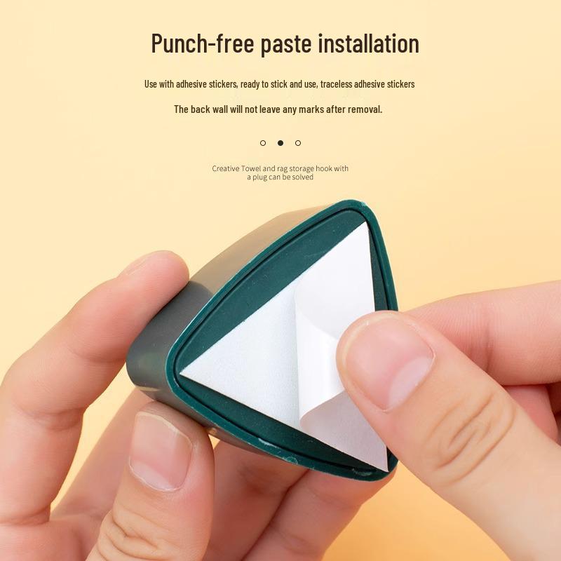 No-Drill Towel and Dishcloth Rack with Hooks for Bathroom and Kitchen