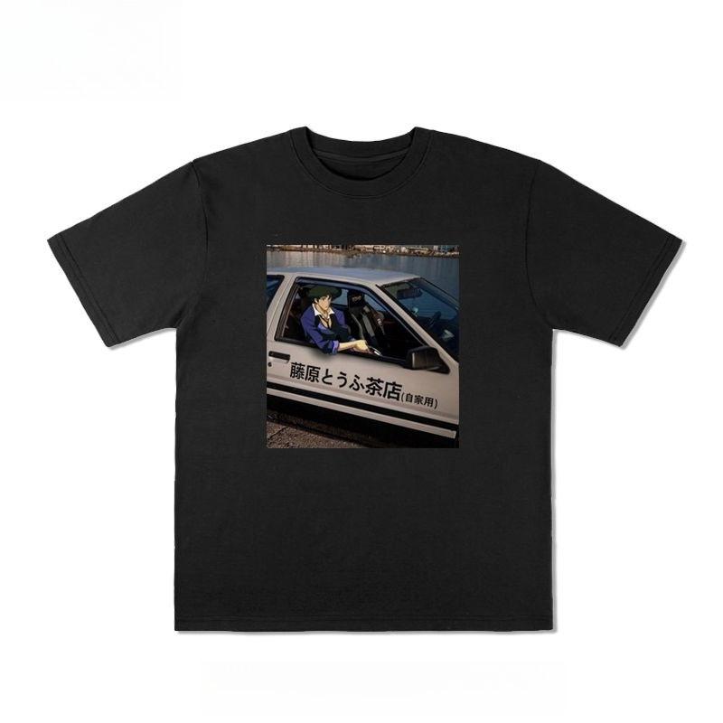 Осень и Зима Европейско-Американская Тяжелый Чистый Хлопок Пародийный Стиль Иллюстрация Принт Футболка 2025 Новая Мужская Женская Футболка 4XL