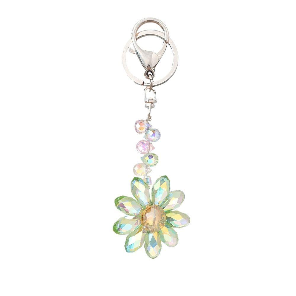 Sun Catcher Crystal Pendant Sunflower Car Keyring Creative Rhinestone Flower Keychain  Bag Charm