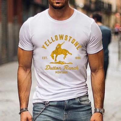 Unisex and WoUnisex New Fashion Yellowstone Dutton Ranch Printed T-shirt Classic Pattern Summer Cool Short-sleeved Shirt T-shirt