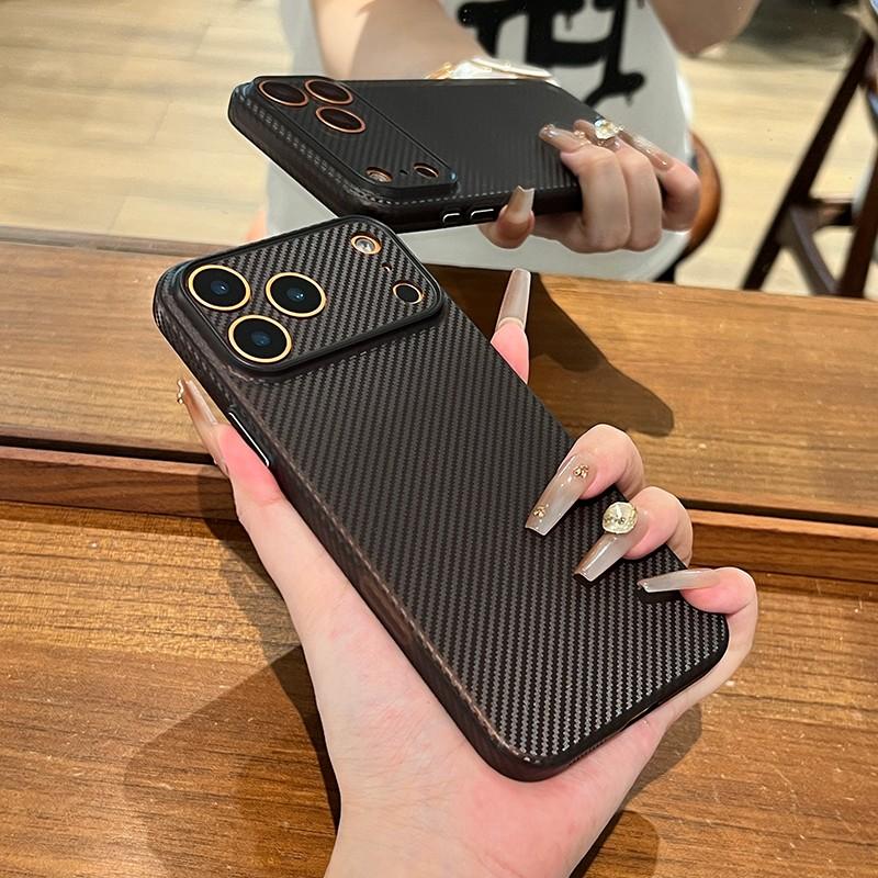 Carbon Fiber Texture Pattern Phone Case For iPhone Air 17 16 16E 15 14 Plus 13 12 Pro Max Slim Thin Clear Shockproof Soft Cover