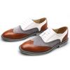 Fashion Large Size Men's Leather Shoes Color Matching Pointed Toe Business Casual Leather Shoes Men's Carved British Retro Shoes