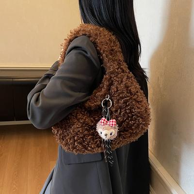 Autumn and Winter Women's Handbag Small Bag 2025 New Fashion Plush Bag Simple Shoulder Underarm Hair Bag