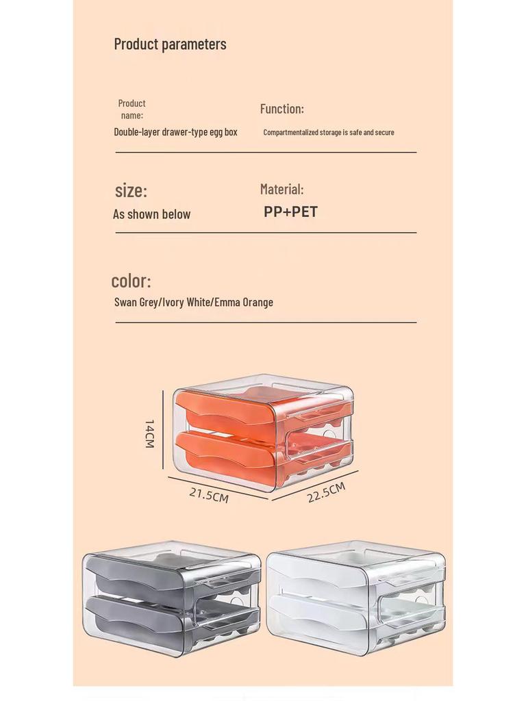 Transparent Drop-Proof Egg Storage Drawer for Refrigerator