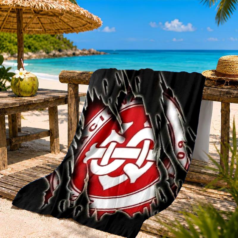 Inter Club Emblem Printed Microfiber Beach Towel, Soft And Absorbent, Quick-Dry, Ideal for Summer Travel, Beach Essential, Swimming Pool