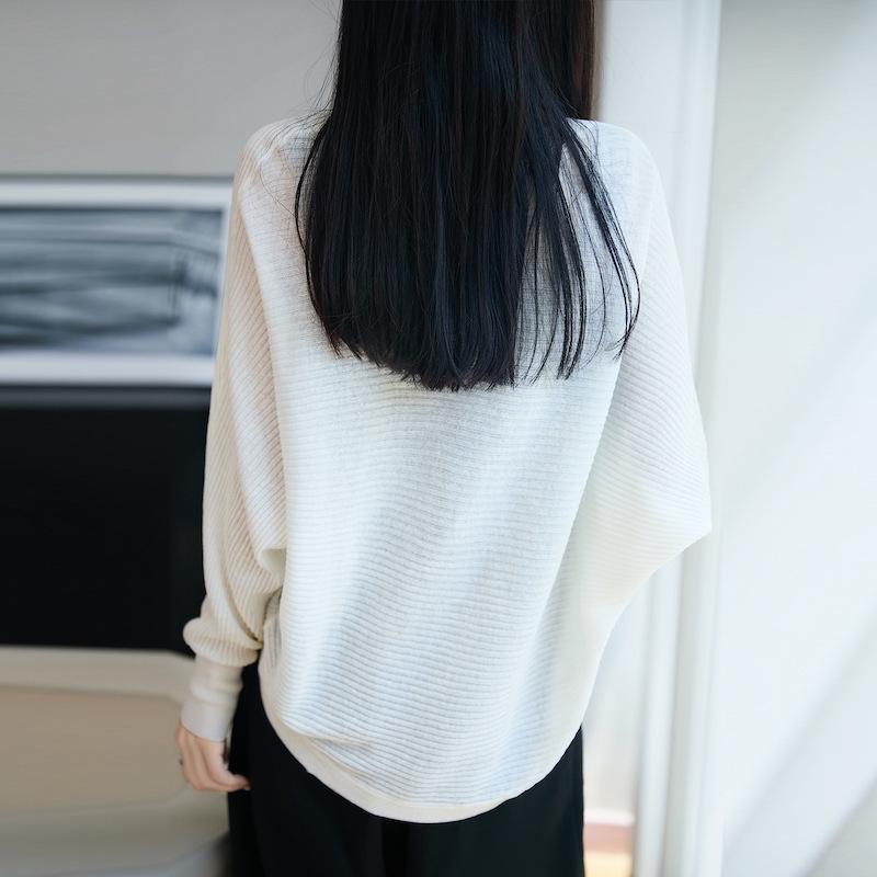 2026 Summer Women's Tencel Linen Knit Cardigan: Long Sleeve, Solid Color & Striped, No-Button Shawl Top