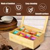 Teebeutelhalter Caddy mit Fächern Ordnung Halten Bambus Aufbewahrungs-Organizer für Zuhause Solide Mehrzweck-Teebeutel-Organizer-Box