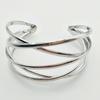 Fashionable Hollow Bangles Irregular Cuff Geometric Bracelets Metal Texture Wrist Jewelry for Parties and Daily Wear
