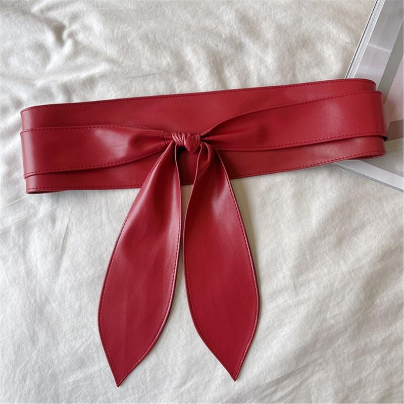 Self Tie Belt Elegant Knotted Wide Waist Belt for Jeans Dresse Club Bar Obi Belt