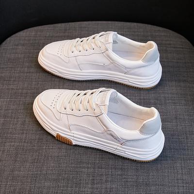 New Women's Leather White Shoes Women's Shoes All-match Basic Flat White Shoes Spring Student Board Shoes