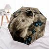 1 Pezzo Ombrello Pieghevole Automatico - Fantasia Gatto Carino, Design Portatile e Pieghevole con 8 Stecche, Regali di Natale e Compleanno