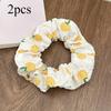 2pcs Elegant Boho Chic Fabric Scrunchies with Fruit Prints,Multiple Pattern- Perfect for Ponytails,Styling Accessories hair band