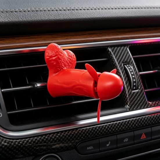 Funny Car Air Freshener Vent Clip, Novelty Aromatherapy Diffuser, Rotating Propeller Automotive Air Outlet Fan for Car Interior Accessories, Gag