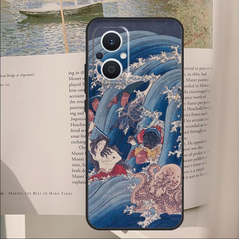 

Japanese Pub Wave Anime Art Cover For OPPO Reno 8 7 Lite 11F 12F 13F 14F 10 12 13 14 Pro OPPO Find X8 X5 X6 X9 Pro Case OPPO Reno12 Pro