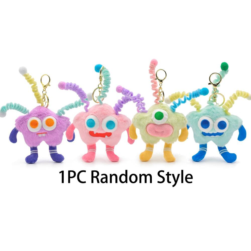 Plush Funny Chenille Sticks Keychain DIY Hair Style Big Mouth Plush Pendant  Earphone Case