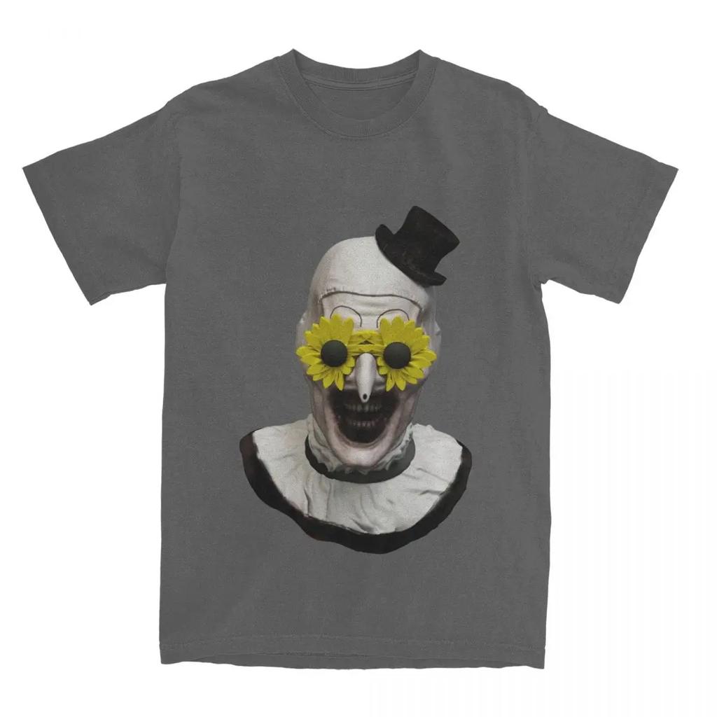 Funny Sunflower Glasses Art The Clown T Shirt Men Women's Terrifier Movie Tee Shirt Graphic Clothing
