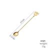 Cherry Blossom Cat Gold Coffee Spoon