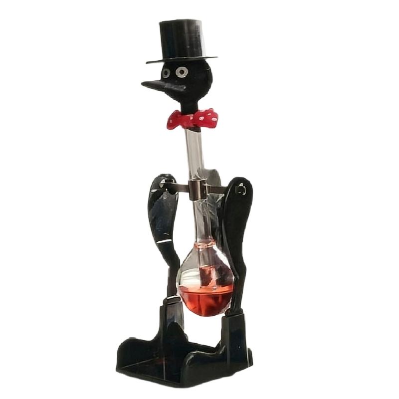 Ornement d'oiseau à mouvement perpétuel, canard en verre liquide permanent sans arrêt, jouet pour décoration de bureau à domicile