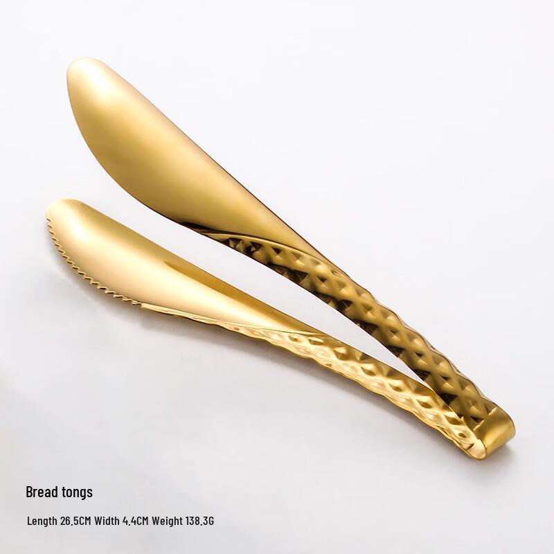 

abdo Golden Snake Pattern 304 Stainless Steel Food Tongs (2-Piece Set)