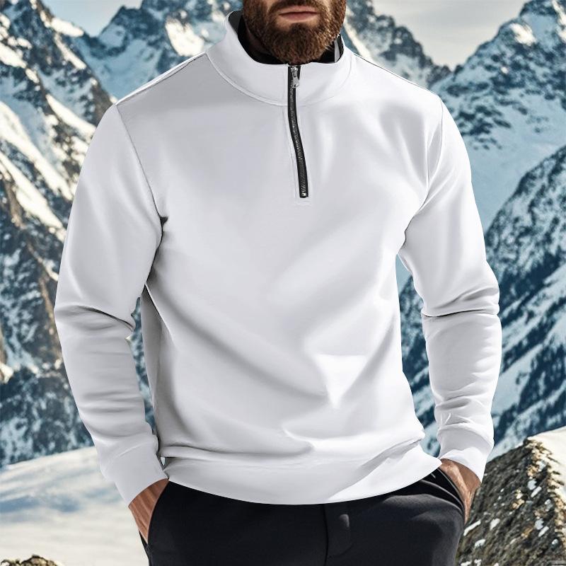 Otoño/Invierno Nueva Llegada Sudadera para Hombre Casual con Cremallera Cuello Alto Forro Polar Color Sólido Chaqueta para Hombre