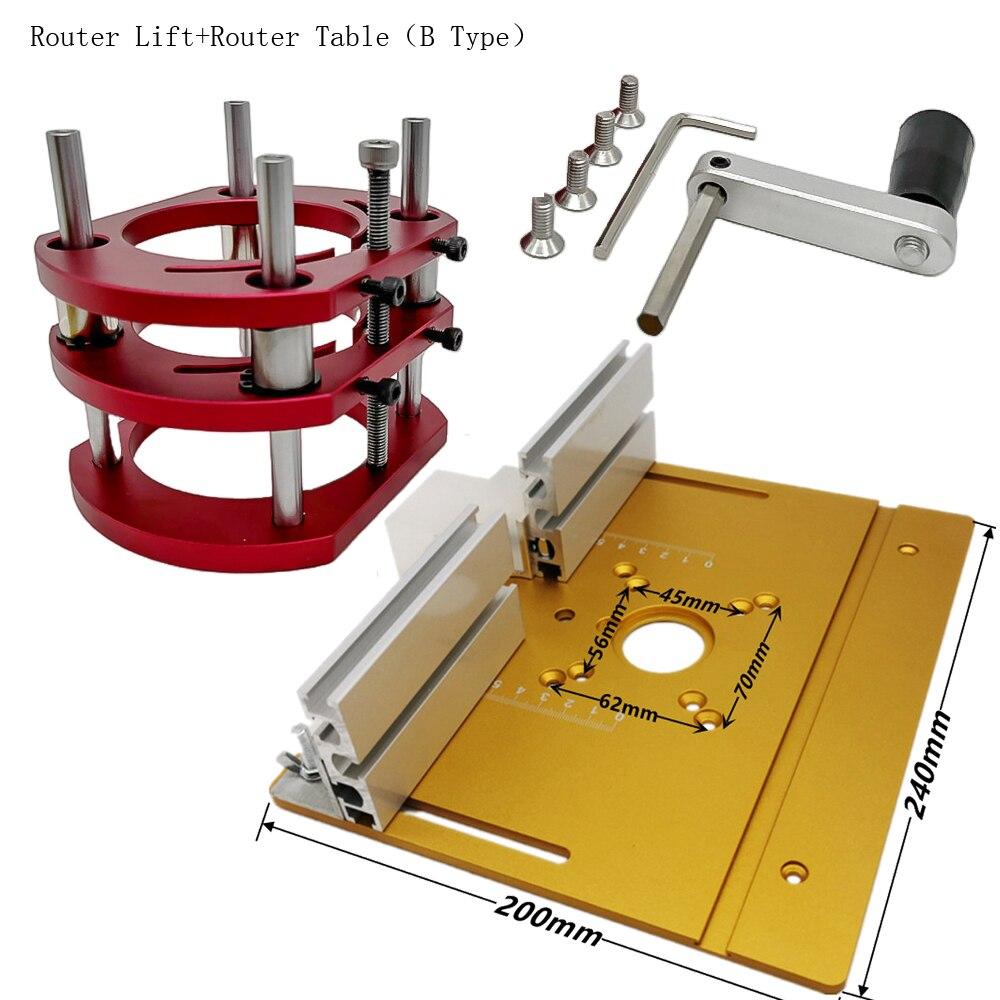Router-Hubtisch, Aluminium-Hebeplattformständer, Holzbearbeitung für Motoren mit 64–66 mm Durchmesser, Graviertrimmer, Graviermaschine