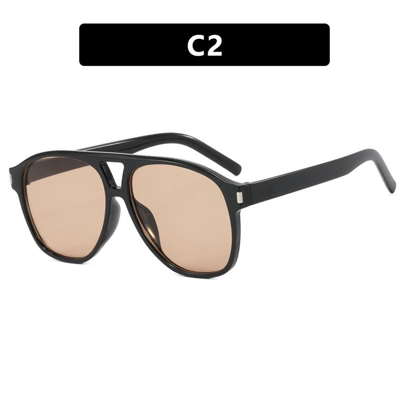 

Трендовые женские солнцезащитные очки в стиле ретро с двойной переносицей в форме лягушки 2024 - Стильная уличная защита от солнца As shown