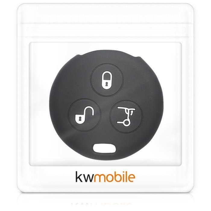 Electronique Embarquee - Accessoire Clé Voiture Coque Clef À Distance 3-bouton Silicone Noir Étui P
