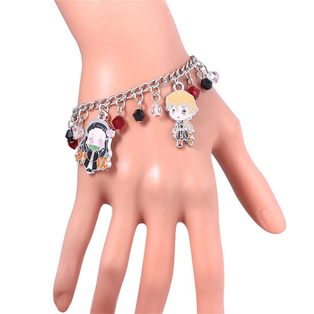 Demon Slayer Kimetsu no Yaiba Kamado Nezuko DIY Charm Bracelet Anime Cosplay Jewelry Unisex