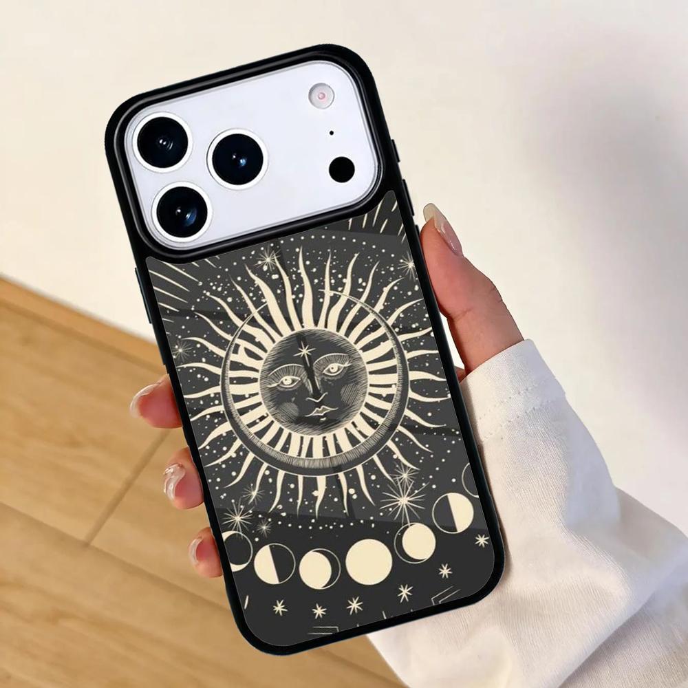 Sun Moon Phone Case For Apple iPhone 17 air 16 Pro Max 15 Pro Max 14 13 12 11 Mini Back Cover