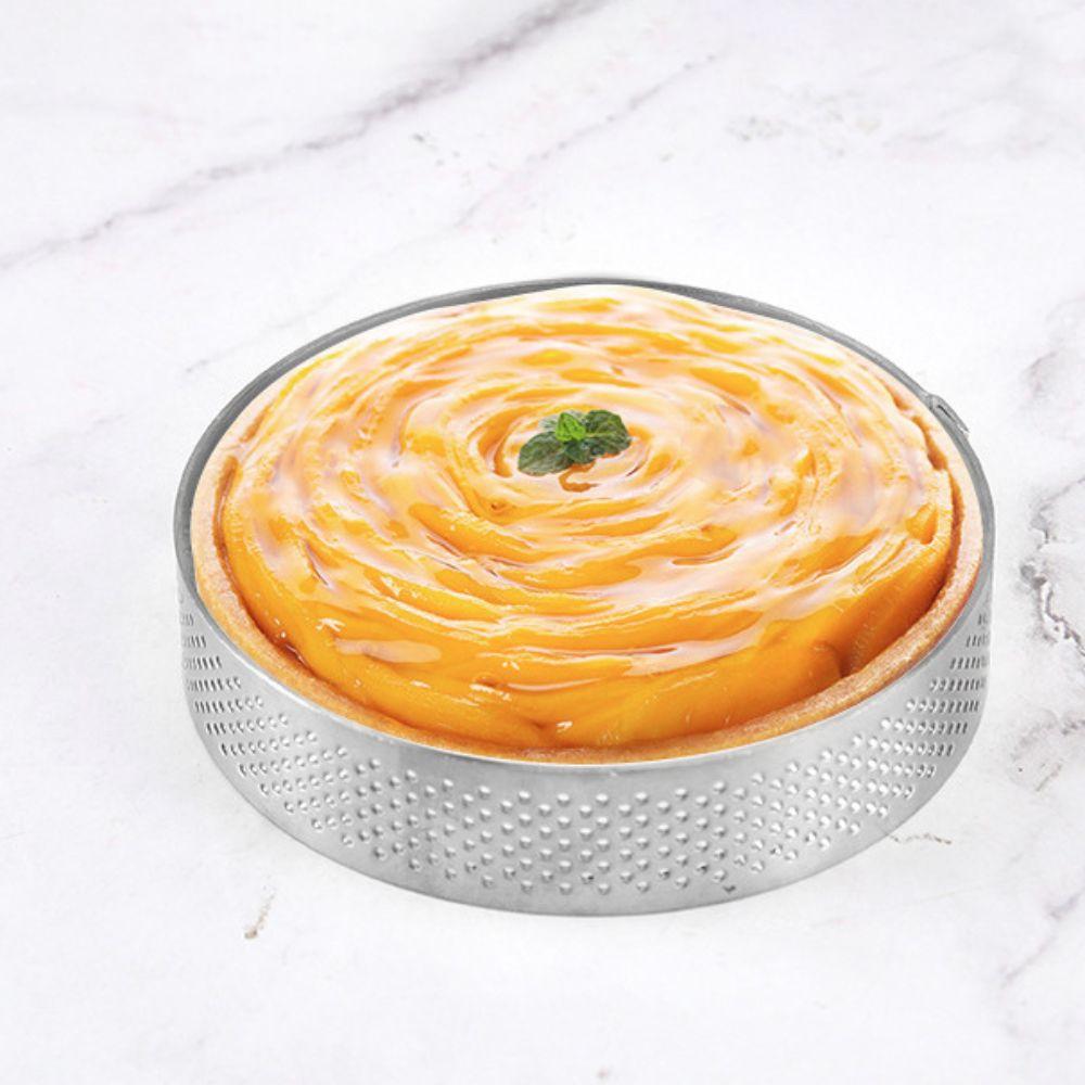 12 Piece Stainless Steel Perforated Tart Ring 8 CM Pastry Mold Durable Mousse Cake Ring  Bakery