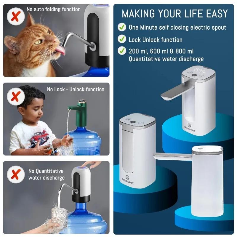 Smart Quantitative Water Dispenser Foldable Water Bottle Pump Whiskey Pump Liquor Pump Adjustable Foldable Wine Decanter