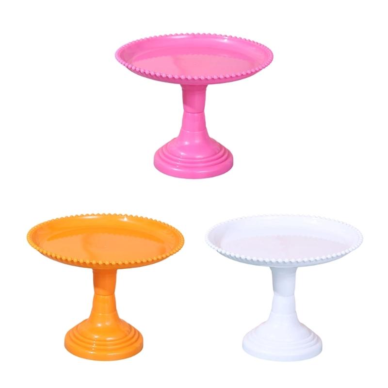 Slip Resistant Base Tall Dessert Display Stand Snacks Fruit Serving Plate Elegant Plastic Construction for Celebration