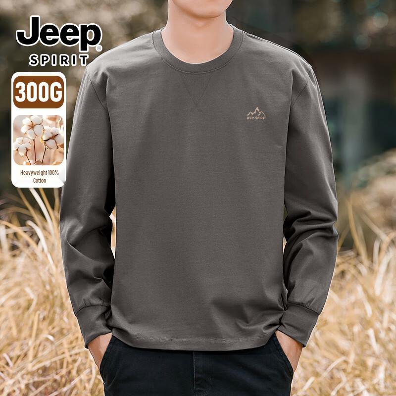 

JEEP SPIRIT Men s Pure Cotton Long Sleeve Business Casual T-Shirt L